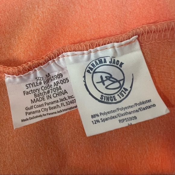 Panama Jack Ocean Friendly Orange Short Sleeve Pocket T-Shirt, Size Medium - Picture 4 of 6